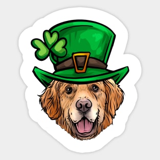 St Patricks Day Golden Retriever Sticker